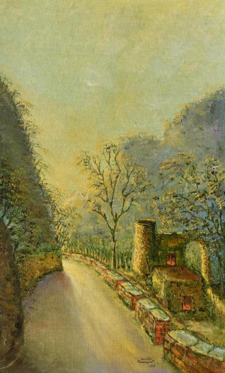 Crepuscolo, 1988, olio su tela 30 x 60 cm