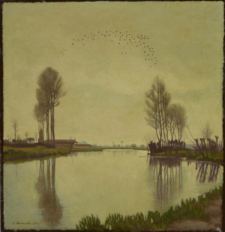 Gli storni, 1926, olio su tavola