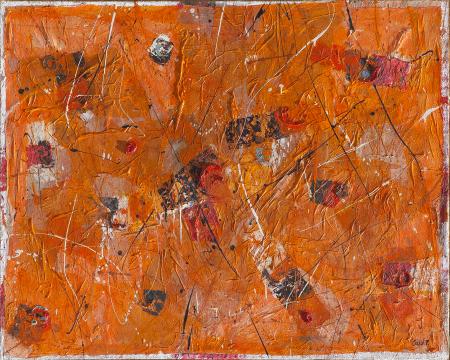 Estate mediterranea, 2023, tecnica mista su tela 100 x 80 cm