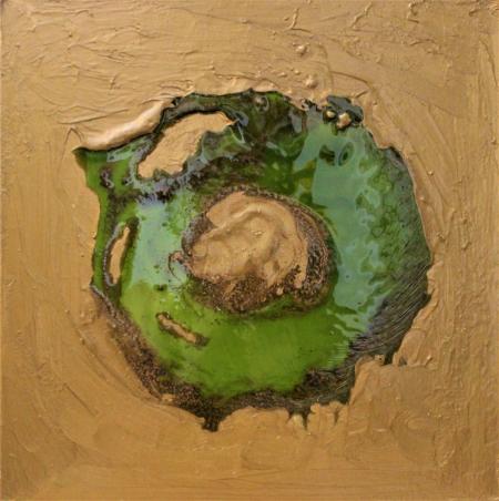 Inner island, 2024, tecnica mista, 60 x 60 cm