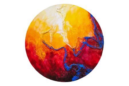 Redondo 2, 2025, tecnica mista su tavola, diametro 80 cm