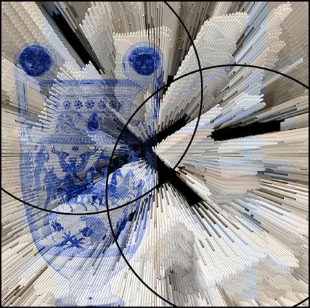 La Nike, 2018, tecnica mista su carta cotone, inchiostri e colori acrilici, 90 x 90 cm
