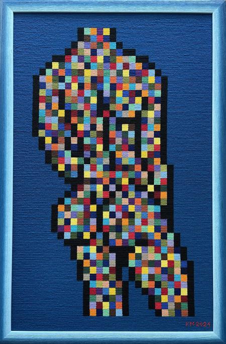 Macho, 2024, Gobelin-mezzo punto 57x87 cm, € 6.350