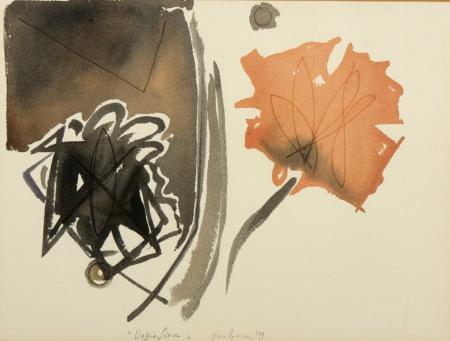 Doppio fiore, 1999, acquerello su carta, 34.0 x 40.0 cm