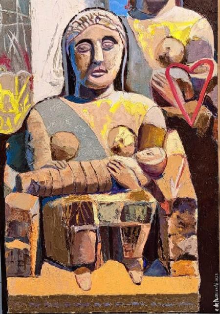Mater Matuta 2, 2023, tecnica mista su tela 70x100 cm