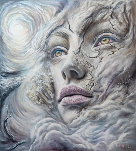 Nebula, 2024, olio su tela 90x100 cm