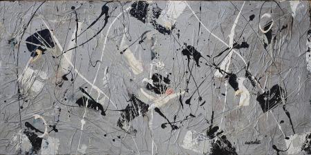 Nero argento, 2007, tecnica mista su tela 80 x 40 cm