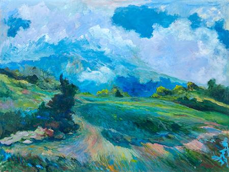 Paesaggio, 2002, olio su tela, 60 x 80 cm