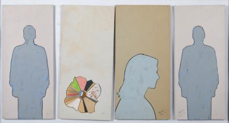 Diario a tempo libero, 2001, tecnica mista su cartone, 49.7 x 97.0 cm