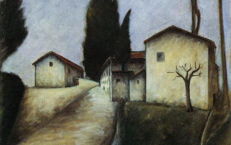 Via di Rimaggina, 1932; Olio su tela, cm 70,5x50,5