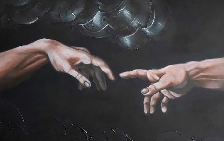 Universo, 2024, tecnica mista paste materiche e acrilici su tela 100 x 100 cm