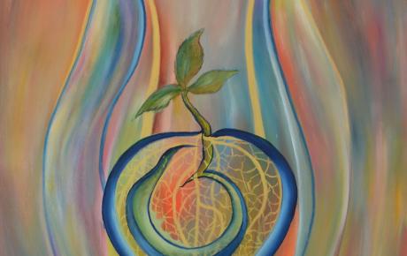 Accoglienza del cuore, 2025, tecnica mista 80x100 cm