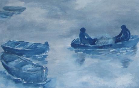 Alla ricerca della quiete, 2012, acrilico su tela 50x35 cm