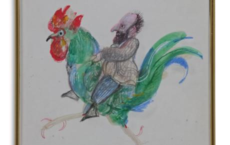 Senza titolo, tecnica mista su cartoncino,  16.5 x 15.0 cm
