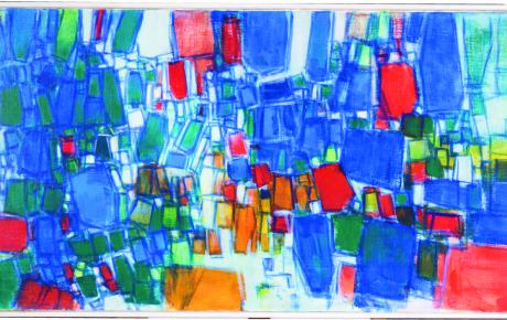 Composizione, 1989, olio su tela 120 x 60 cm