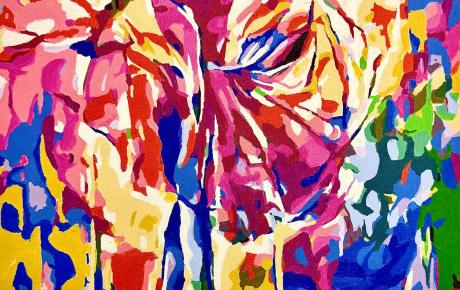 Danza gioiosa, 2025, acrilico su tela 40 x 50 cm