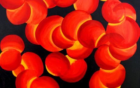 FLOWERS-RED SERIES N.4, 2022, olio su tela 60x80 cm