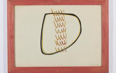 Senza titolo, 1963, Intervento su litografia, 34.5 x 49.5 cm