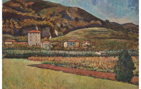 Paesaggio meriggio, 1928, olio su tela, cm 75x90